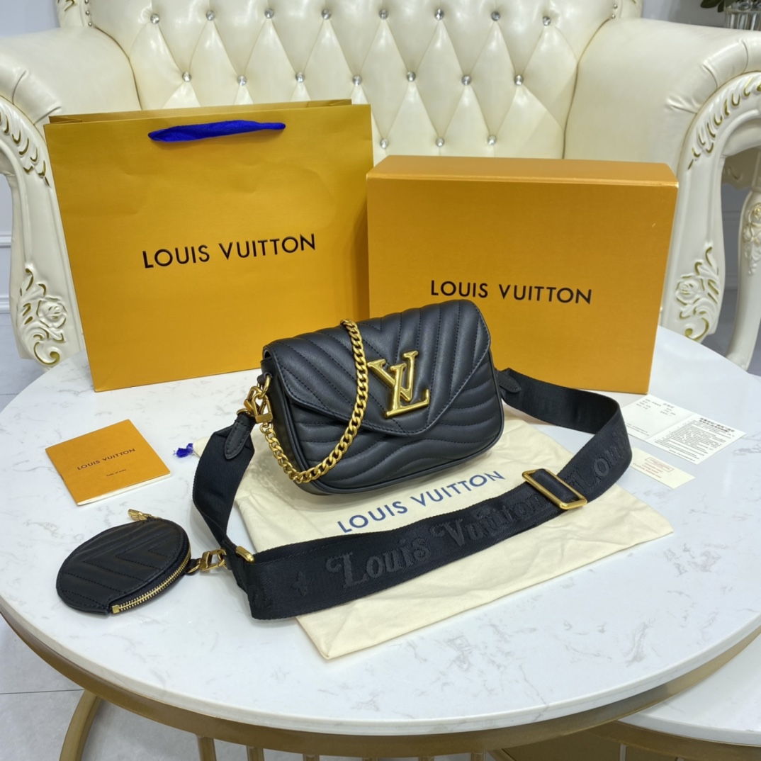 Louis Vuitton NEW WAVE MULTI POCHETTE Handbag M56461 Black